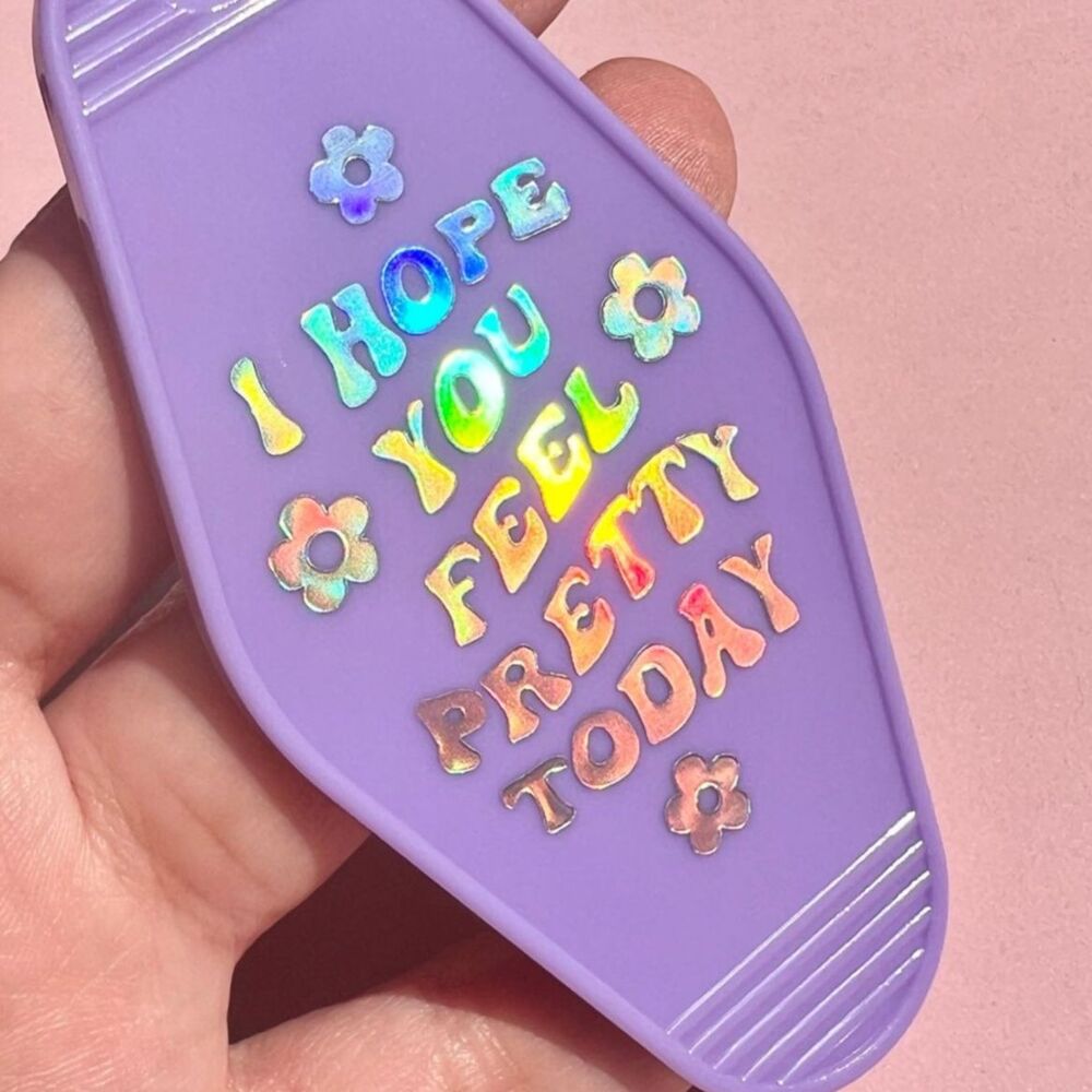 Positive Affirmations Keychain in Purple